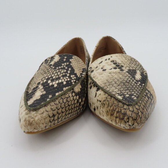 GUESS 8 M Erica Faux Leather Snakeskin Snake Python Pointed Toe Flats Shoes NEW - Picture 3 of 13